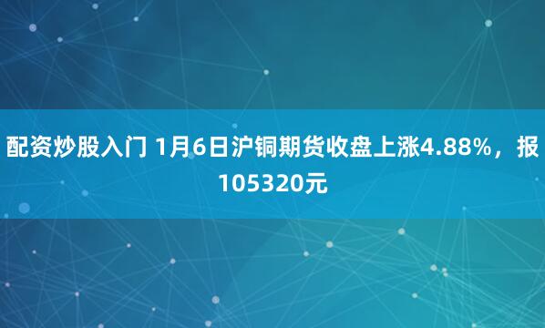 配资炒股入门 1月6日沪铜期货收盘上涨4.88%，报105320元